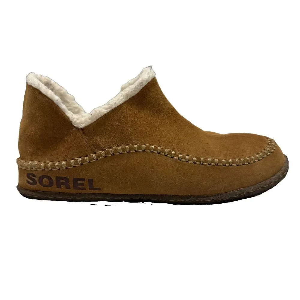 Sorel Manawan II Slipper Men 9 NM3477-286 Brown Faux Fur Lined Ankle Boot Suede
